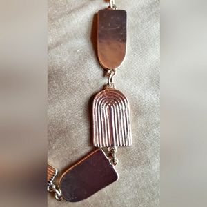 Chico's Zola single-strand, gold tone necklace, little boho rainbows! NWT